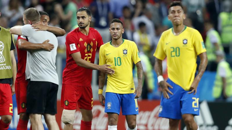 Neymars Brazil crashed out of the World Cup on Friday, failing to erase the pain of their humiliation on home soil four years ago as Belgium beat them 2-1 to set up a semi-final against France. (Photo: AP)