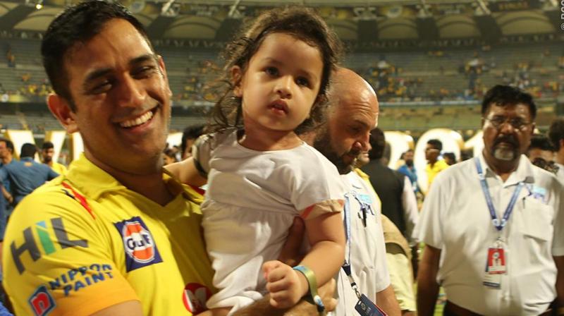 Ziva was constant during this IPL, accompanying Dhoni to a lot of matches and being a part of his post-game celebrations. (Photo: BCC