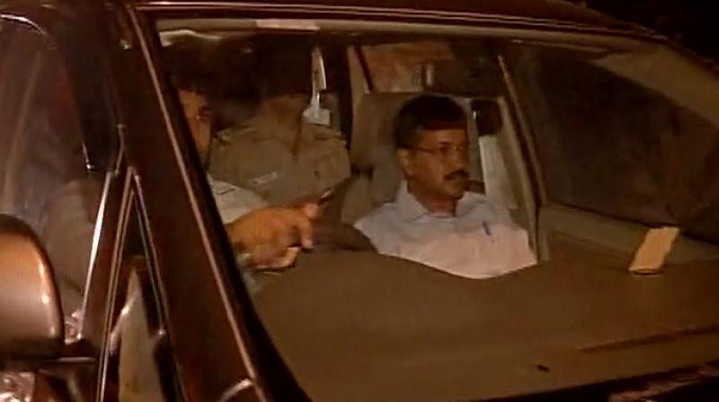 Kejriwal was detained by the Delhi Police. (Photo: ANI/Twitter)