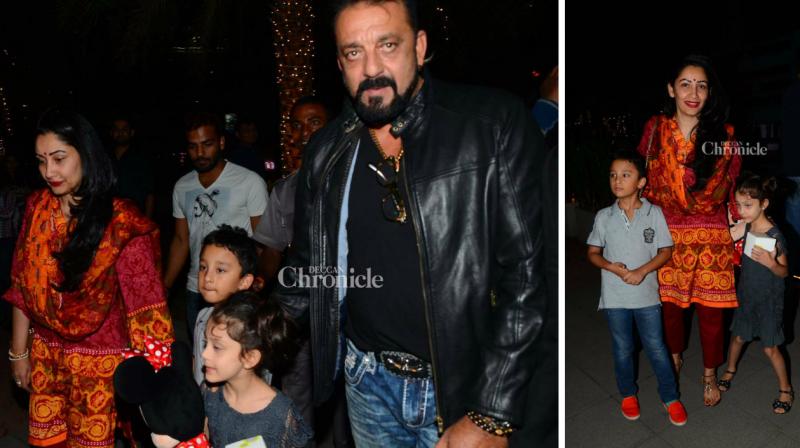 Sanjay Dutts kids Iqra and Shahraan look cute as family goes out for dinner