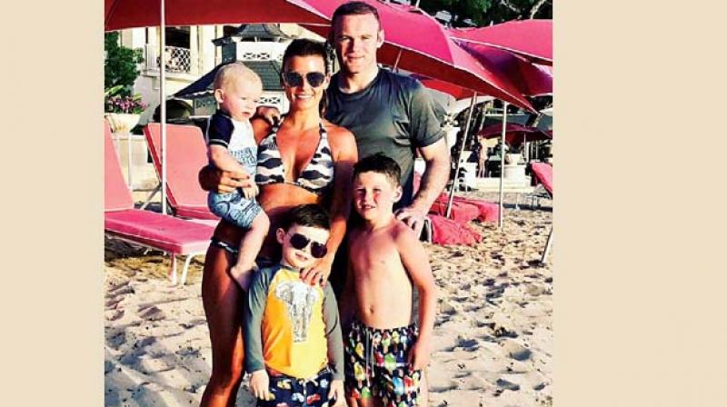 Wayne Rooney with family