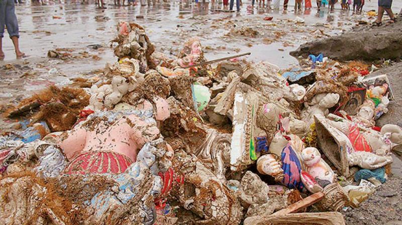 The department had to clear the waste from the Ganesh festival, amounting to over 3,000 tonnes, after the immersion of 90,000 idols during the 11 day festival.