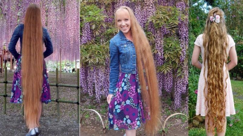 Woman reveals secret to healthy 64-inch long hair. (Photo: Facebook / Andrea Colson)