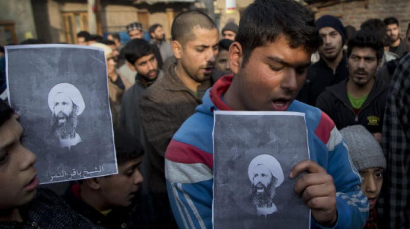 People protest against the execution of Nimr al-Nimr. (Photo: AP)
