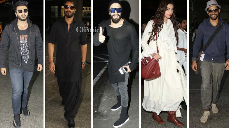 Ranveer, Sonam, Ajay, Arjun, Farhan, flaunt delightful style at airport