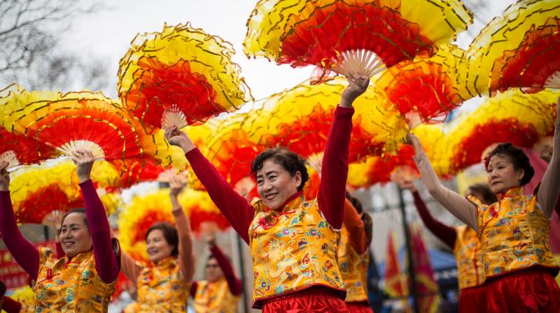 Dancers perform during a cultural festival to mark the first day of the Lunar New Year in Chinatown neighborhood in Manhattan, February 16, 2018 in New York City. (Photo: AFP)