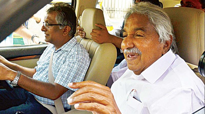 Former CM of Kerala Oommen Chandy after a hearing at a court in Bengaluru on Monday. (Photo: DC)