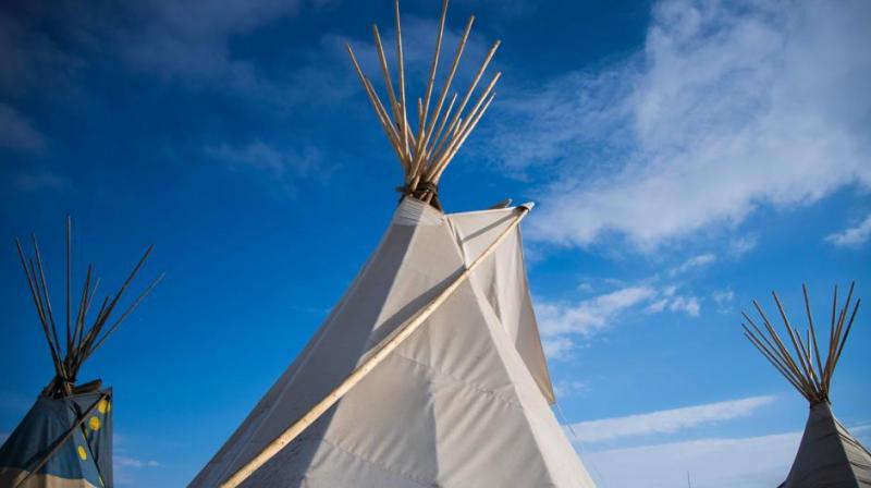 A group of teepees at the Oceti Sakowin Camp on the edge of the Standing Rock Sioux Reservation outside Cannon Ball, North Dakota, as native Americans and activists from around the country gather at the camp trying to halt the construction of the Dakota Access Pipeline. (Photo: AFP)