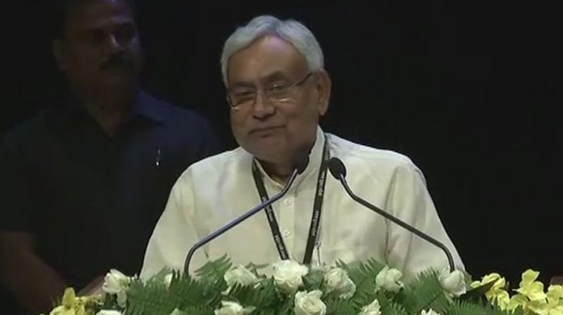 Nitish Kumar listed what his government have done for womens empowerment such as reservation in panchayat seats, government jobs and prohibition. (Photo: Twitter | ANI)