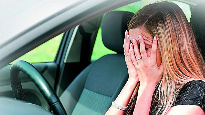 On an average, women are 12 per cent angrier than men when behind the wheel.