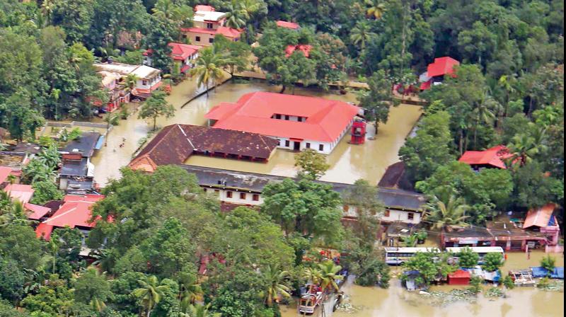 Aerial photograph of the flooded Chengannur. (Image DC)