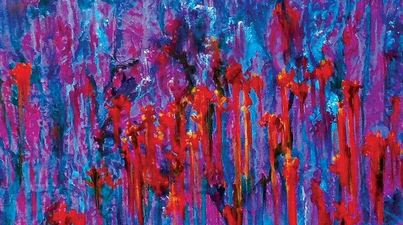 The application of colour, the vivid movement of the strokes echo the artworks of Elaine who was exceptional in her skill.