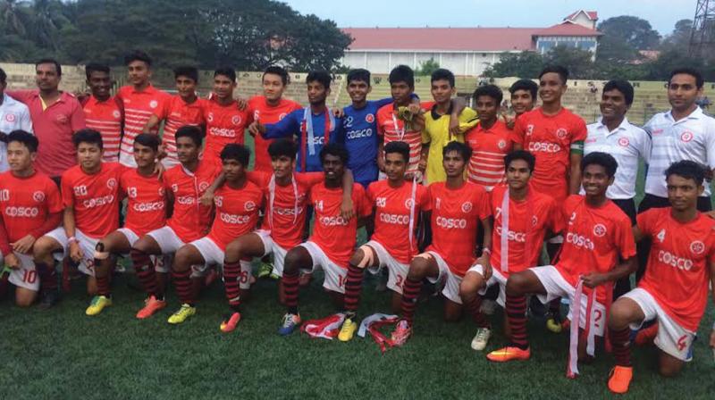 Red Star FC team which will be taking part in the U-16 national competition to be held in Goa. (Photo: DC)