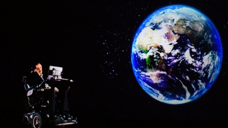 Renowned physicist Stephen Hawking, 75, appears via hologram to address an audience in Hong Kong