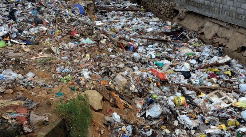 An uncleared waste dump at Amaizhanchanthode at mosque lane. (Photo: DC)