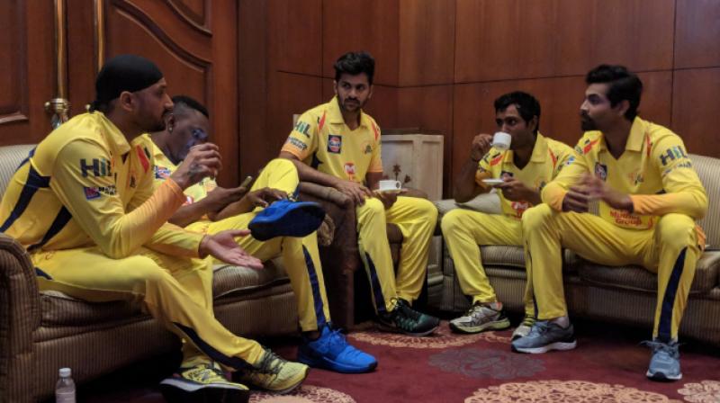 Chennai Super Kings players were spotted dancing on the road. (Photo: Twitter)