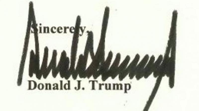 United States President Donald Trumps signature. (Photo: Twitter)