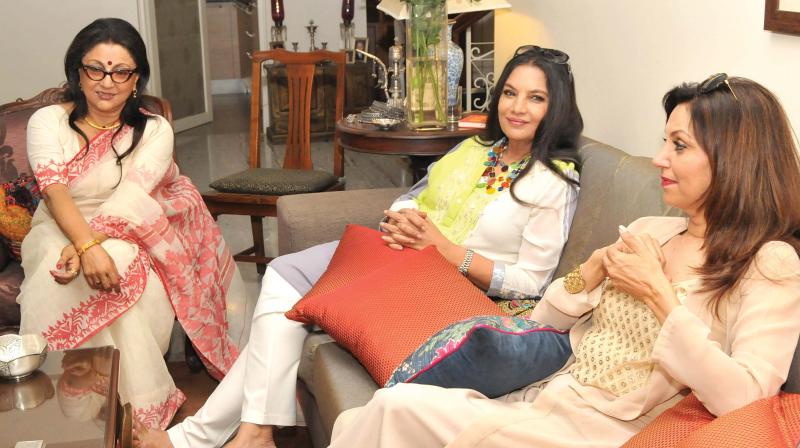 Aparna, Shabana, Lillete who were in the city for their film promotion.