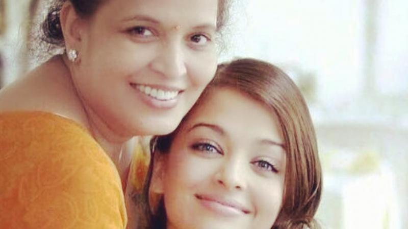 Aishwarya Rai Bachchan with her mother Brinda Rai.