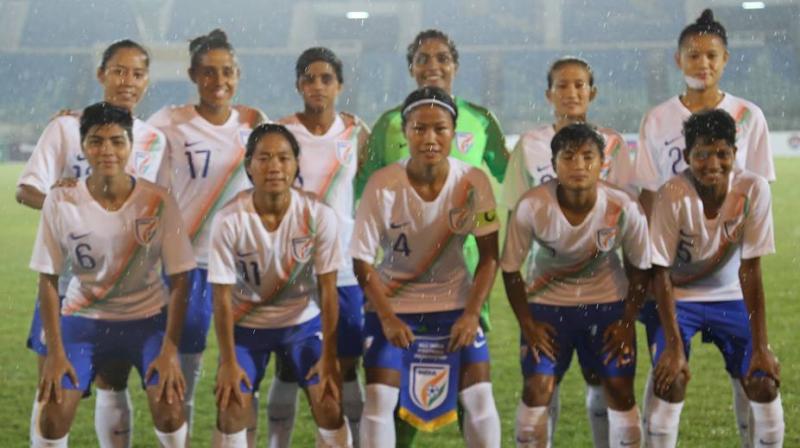 The Indian team, who went into the match with the same starting lineup from their 7-1 win against Bangladesh, was jolted after conceding a goal in just the third minute. (Photo: Twitter / Ind