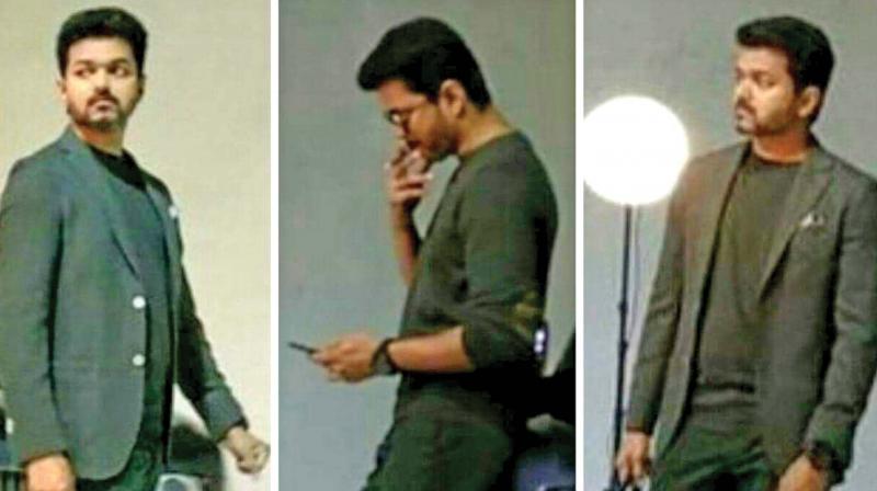Stills from photo shoot of Vijay 62 which were leaked earlier.