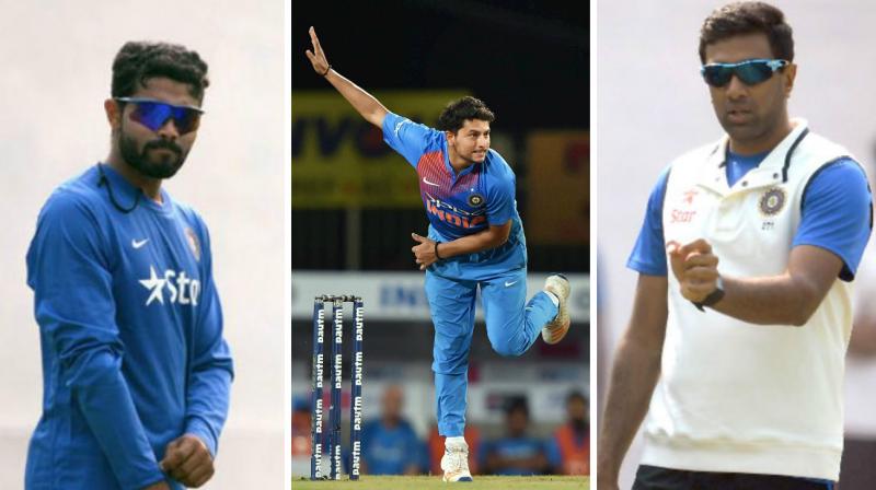 \I dont think of that far. Both Ash and Jaddu bhai have been consistent performers for India in all the three formats. Theres no question of thinking about replacing them,\ said Kuldeep Yadav on the eve of the second India versus Australia T20I in Guwahati. (Photo: AFP / PTI)