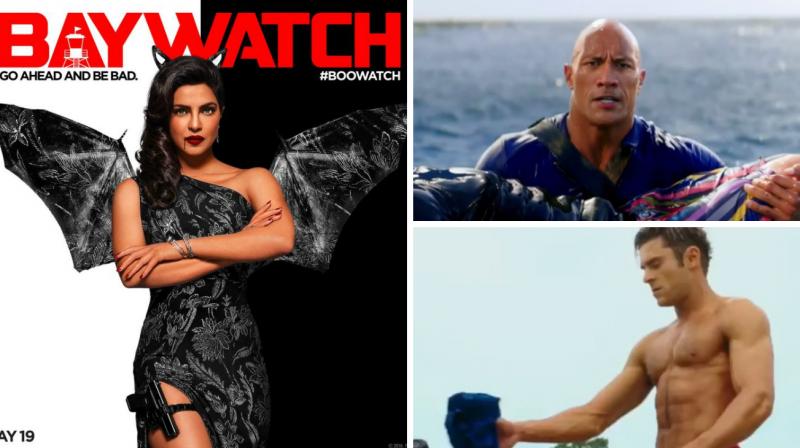 A poster from Baywatch and screengrabs from the teasers.