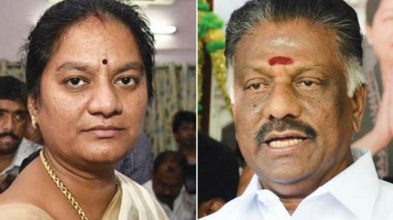 Expelled AIADMK MP Sasikala Pushpa and former chief minister O Panneerselvam. (File photos)