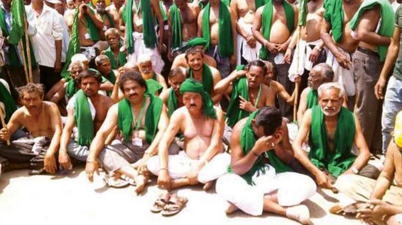 A file photo of Mahadayi farmers protesting in Nargund.