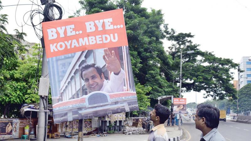 A poster bidding adieu to Koyambedu bus terminus has sprung a surprise to the public. (Photo: DC)
