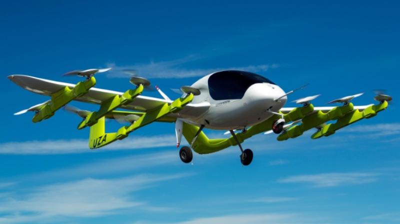 In this handout picture received on March 13, 2018 from New Zealand based aviation company Zephyr Airworks shows a \Cora\ electric powered air taxi in flight (Photo: AFP)