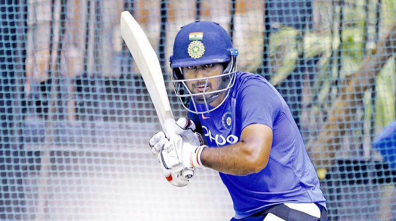 Ambati Rayudu during a training session in Hyderabad on Friday. (Photo: S. Surender Reddy)