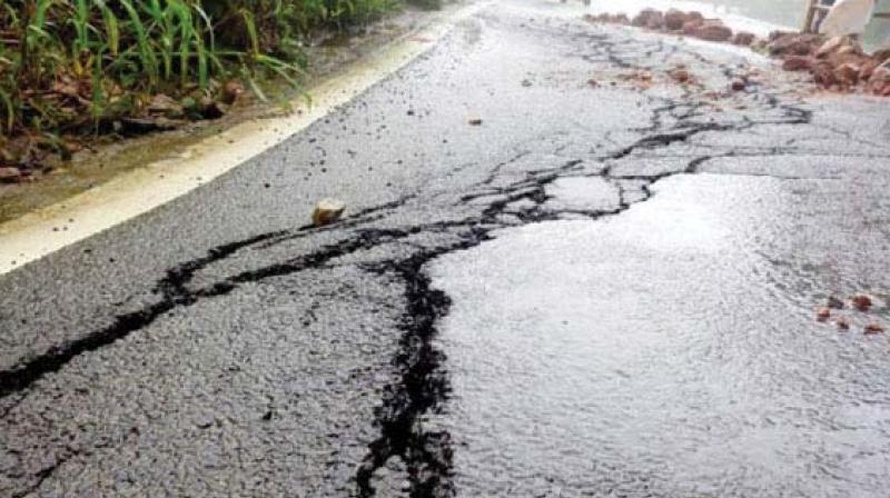 Official sources said the road passing through Sampaje Ghat was damaged at several points while in some other stretches, craters measuring several feet wide were caused by the landslides.