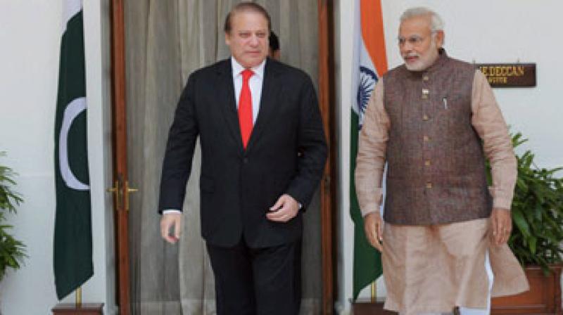 Prime Minister Narendra Modi with his Pakistani counterpart Nawaz Sharif. (Photo: PTI)