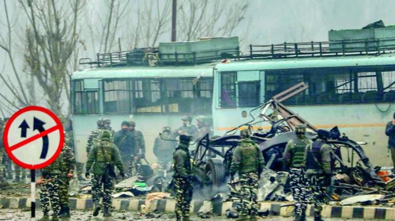 Pakistan-based Jaish-e-Mohammad (JeM) has claimed responsibility for the attack in Jammu and Kashmirs Pulwama district on Thursday that left over 40 personnel dead and many critically wounded. (Photo: PTI)