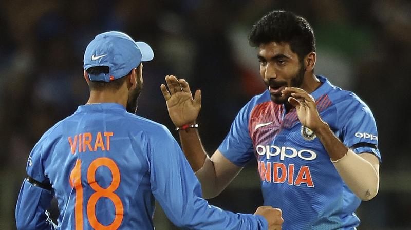 Bumrah got India back into the match with a superb 19th over where he gave away only two runs and Yadav had defend 14 in order to stop Australia from reaching a modest target of 127. (Photo: AP)