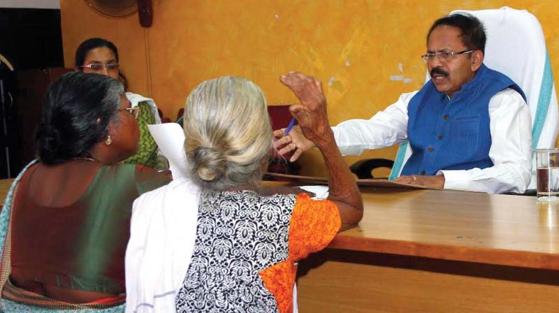 A district-level sitting at Ernakulam collectorate on Monday. (Photo: DC)