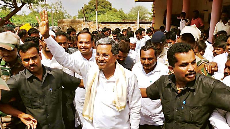 Former CM Siddaramaiah during his campaign in Badami
