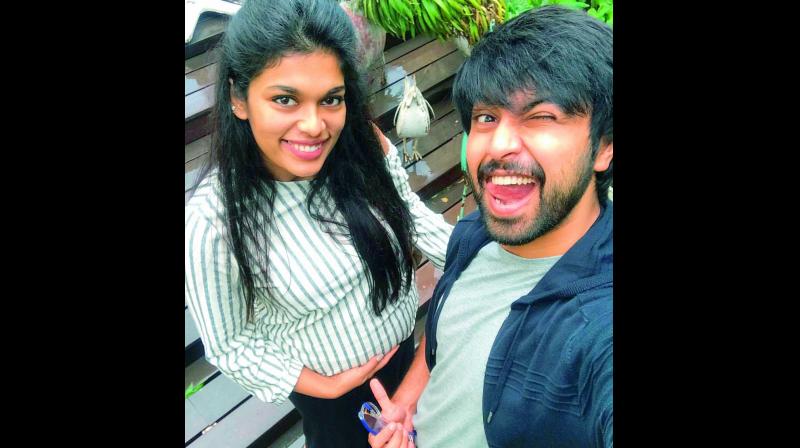 On Monday, Kalyan Dhev posted a picture of himself and his wife Srija, captioned  SreejaKalyanBaby2 #Loading (sic).