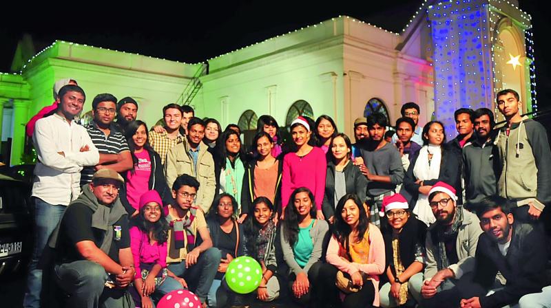 Participants of the Christmas night trail.