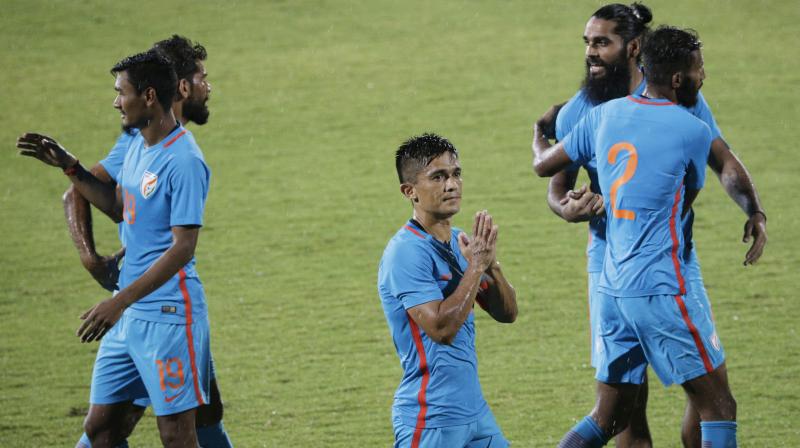 The 29-year-old Kohli took to Twitter to congratulate the Indian football team on their achievement and was all praise for champ Sunil Chhetri. (Photo: AP