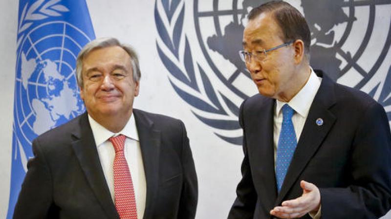 U.N. Secretary-General Ban Ki-moon, right, meets with Secretary-General-designate, Antonio Guterres (Photo: AP)