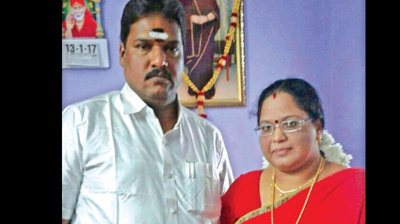 V. Panneerselvam with  his wife