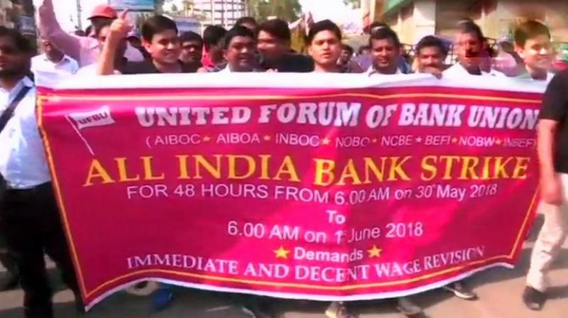 Most of the banks, including SBI, PNB and BoB, have already informed their customers that functioning of branches and offices will be impacted if the strike takes off. (Photo: ANI | Twitter)