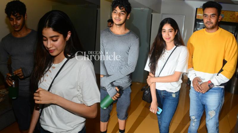 Rumoured couple Ishaan and Jhanvi catch a screening of Baby Driver