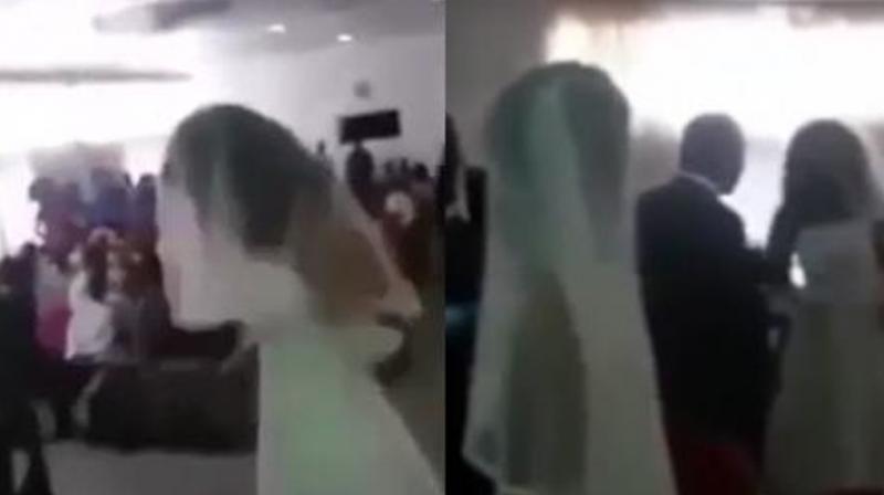 A video of the embarrassing incident shows the mistress turning up uninvited at the wedding hall. (Credit: YouTube)