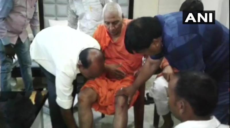 The 80-year-old activist suffered injuries. (Photo: ANI/Twitter)
