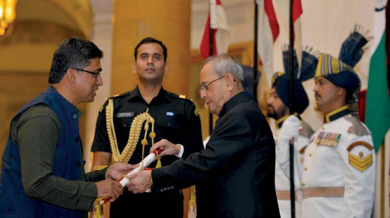 (Top) Fr. Mathew Thomas, BOSCO Executive Director receiving National Award for Child Welfare 2014 from former President Pranab Mukharjee in 2015 (Right) Children at BOSCO being mentored by volunteers (Image: DC)