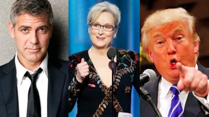 George Clooney, Meryl Streep and Donald Trump.