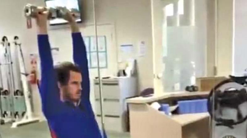 British tennis star Andy Murray is determined to be fit quickly, hitting the gym with a vengeance, after his recent hip surgery which threatened to have halt his career.